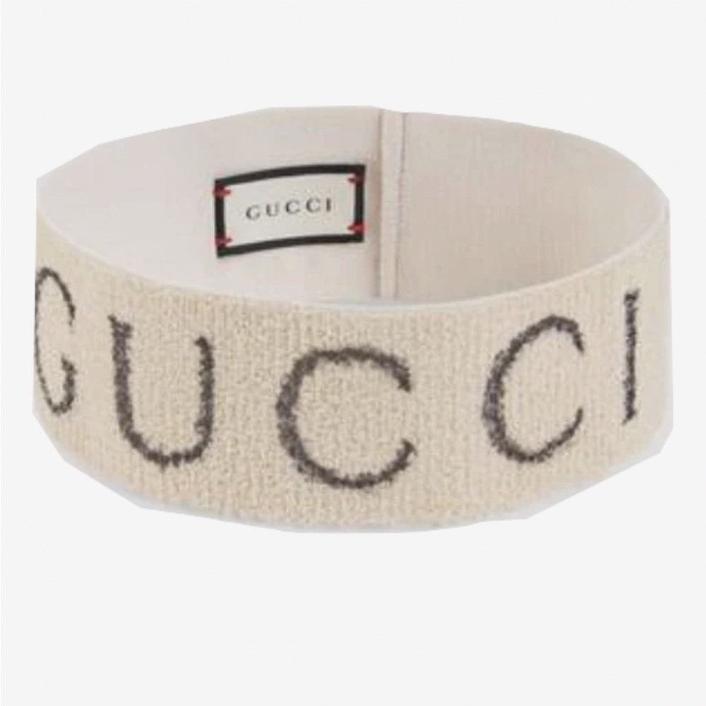 Gucci Beige Logo Knit Headband